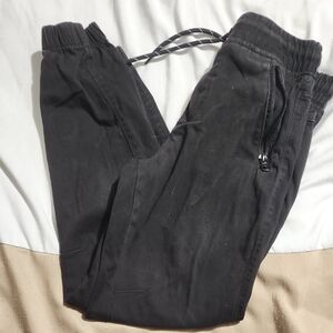 Black Jogger Pants with Zipper Pockets